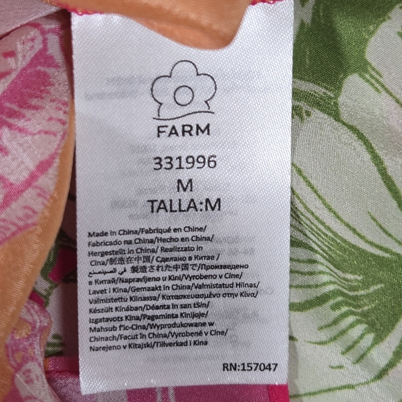 FARM Rio Asymmetrical Floral Halter Dress Beaded Tassel Tie Size Medium - Picture 6 of 7